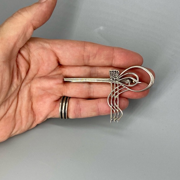 Vintage Turkish Ottoman Tie Clip Sultan Tughra Sterling Silver Suleiman Insignia - Picture 11 of 16